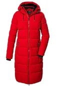 Płaszcze damskie - killtec Damski pikowany płaszcz/płaszcz funkcyjny o wyglądzie puchu z kapturem KOW 56 WMN QLTD CT, ciemnoczerwony, 38, 41810-000 - miniaturka - grafika 1