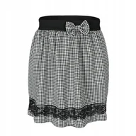 Spódnice - Spódniczka spódnica dziecięca elegancka wizytowa PEPITKA z koronką 116 - miniaturka - grafika 1