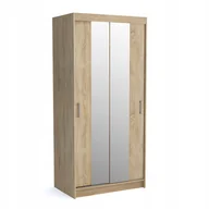Szafy - Szafa przesuwna NICO 2 z lustrem 110cm dąb sonoma z oświetleniem LED - miniaturka - grafika 1