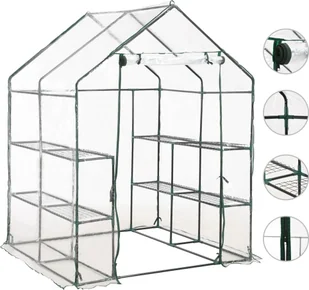 Szklarnia Prolenta Premium z 8 półkami 143 x 143 x 195 cm - Szklarnie ogrodowe - miniaturka - grafika 1