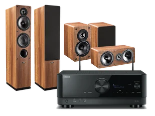Kino domowe Yamaha RX-V6A (czarny) + Tesi 561 (orzech) + Tesi 241 (orzech) + Tesi 761 (orzech) - Kino domowe - miniaturka - grafika 1