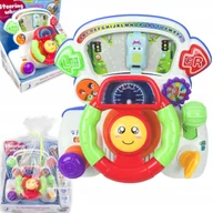 Zabawki interaktywne dla dzieci - INTERAKTYWNA KIEROWNICA MUZYCZNA 4 TRYBY ZABAWY ŚWIATŁA DŹWIĘKI DUŻA - miniaturka - grafika 1