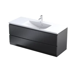 Szafka łazienkowa pod umywalkę Oristo Brylant 120 cm czarny mat OR36-SD2S-120-8R - Szafki łazienkowe - miniaturka - grafika 1