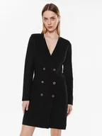 Sukienki - TWINSET Sukienka dzianinowa 231TP3100 Czarny Slim Fit - miniaturka - grafika 1