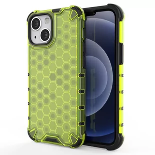Honeycomb etui pancerny pokrowiec z żelową ramką iPhone 13 mini zielony - Etui i futerały do telefonów - miniaturka - grafika 1