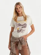 Koszulki i topy damskie - Roxy T-Shirt Oceanregular Poster ERJZT06017 Écru Regular Fit - miniaturka - grafika 1
