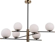 Lampy sufitowe - Lampa wisząca Italux Wisząca lampa jadalniana Stelia nad stół mosiądz czarna - miniaturka - grafika 1