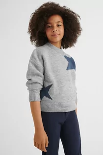 Swetry dla dziewczynek - Mayoral sweter dziecięcy kolor szary lekki - grafika 1