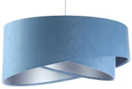 Lampy sufitowe - Niebiesko-srebrna welurowa lampa wisząca - EX996 E5-P96 - miniaturka - grafika 1
