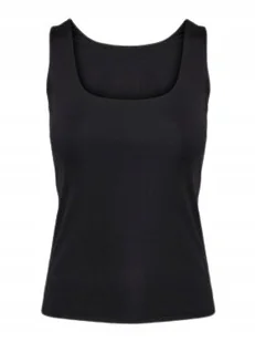 VERO MODA DAMSKI TOP CZARNY GŁADKI KLASYCZNY XS DRJ - Koszulki i topy damskie - miniaturka - grafika 1