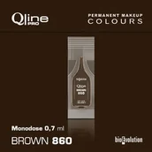 Pozostałe akcesoria kosmetyczne - Jednorazowy pigment do makijażu permanentnego brwi Bioevolution Brown 860 Qline Pro 0,7ml monodose - miniaturka - grafika 1