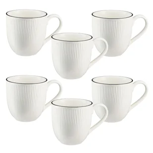 Zestaw kubków porcelanowych 400 ml 6 sztuk BONITA BLACK - Kubki - miniaturka - grafika 1