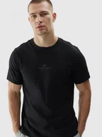 Koszulki sportowe męskie - Męski t-shirt  z nadrukiem 4F 4FWAW24TTSHM1585 - czarny - miniaturka - grafika 1