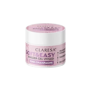 Claresa - Żel budujący SOFT&EASY builder gel pink champagne 12g - Żele do paznokci - miniaturka - grafika 2