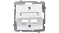 Gniazdka elektryczne - Ospel Gniazdo Komputer Podwójne skośne, bez modułu - GPK-2RS/P/00 - miniaturka - grafika 1