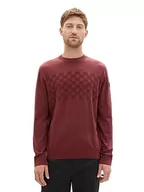 Swetry męskie - TOM TAILOR sweter męski, 32220 – Burned Bordeaux Red, 3XL - miniaturka - grafika 1