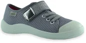 Buty dla dziewczynek - Trampki dziewczęce na rzep Befado 351Y016 Tim Szare - miniaturka - grafika 1