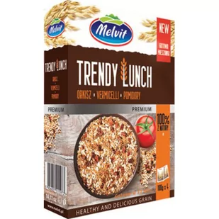 Melvit TRENDY LUNCH MIESZANKA ORKISZ, VERMICELLI, SUSZONE POMIDORY 4X100G 590682 - Kasza - miniaturka - grafika 1