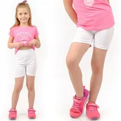 Spodenki damskie - Krótkie spodenki Legginsy 1/2 Kolarki Dziecięce Getry Szorty Białe 134 - miniaturka - grafika 1