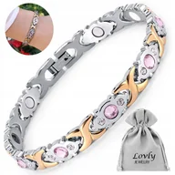 Bransoletki - BRANSOLETKA MAGNETYCZNA ZDROWOTNA DAMSKA STAL 316L - miniaturka - grafika 1