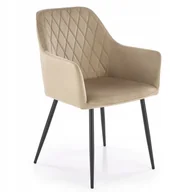 Krzesła - Krzesło K558 Beżowy/Czarny Nowoczesne Salon Sypialnia Biuro Metalowe - miniaturka - grafika 1