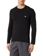 Koszulki męskie - Emporio Armani Męski t-shirt z długim rękawem Soft Modal, czarny, M - miniaturka - grafika 1