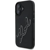 Etui i futerały do telefonów - Karl Lagerfeld KLHCP16S3DRKSDLK iPhone 16 6.1" czarny/black hardcase 3D Rubber Signature - miniaturka - grafika 1