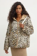 Kurtki damskie - Guess kurtka dwustronna EMELIE damska kolor beżowy zimowa oversize W4BL38 WGK12 - miniaturka - grafika 1