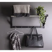 Półki do salonu - House Nordic Półka na kapelusze Kaia, czarna, metalowa - miniaturka - grafika 1