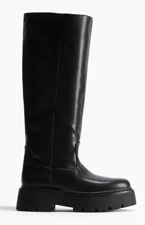 H&M KOZAKI DAMSKIE CZARNE WSUWANE GŁADKIE 41 Y6C