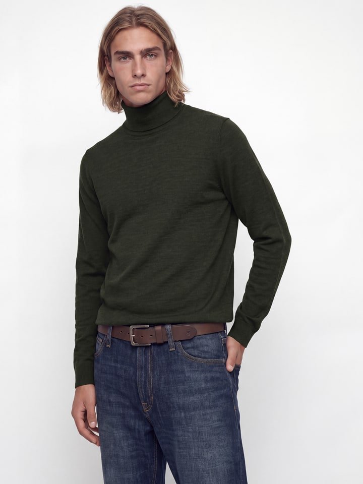 Jack & Jones Wełniany golf w kolorze khaki