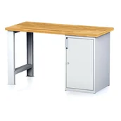 Stoły warsztatowe - Stół warsztatowy MECHANIC, 1500x700x880 mm, 1x szafka, szary/szary - miniaturka - grafika 1