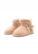 Śniegowce damskie - GIOSEPPO ŚNIEGOWCE DZIECIĘCE BEŻOWE Z FUTERKIEM I KOKARDKĄ 24 J0A - miniaturka - grafika 1