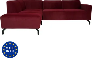 Narożnik HWC-J60, sofa rozkładana z otomaną po lewej stronie, wyprodukowano w UE, wodoodporny 247 cm ~ aksamit bordowo-czerwony - Sofy i kanapy - miniaturka - grafika 1