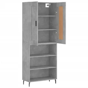 Witrynka, szarość betonu 69,5x34x180 cm materiał drewnopochodny Lumarko! - Witryny - miniaturka - grafika 5