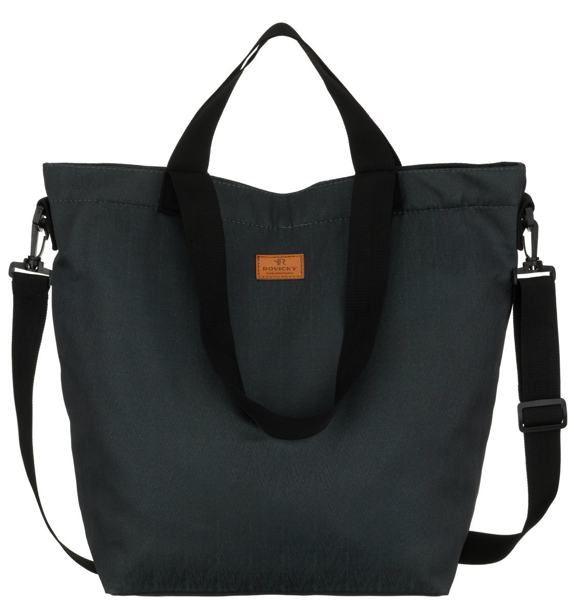 Torebka damska shopper bag ROVICKY duża pojemna na suwak torebka do ręki lub na ramię kieszonki miejska modna szara