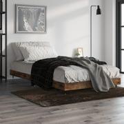 Łóżka - Rama łóżka, przydymiony dąb, 90x200 cm, materiał drewnopochodny Lumarko! - miniaturka - grafika 1