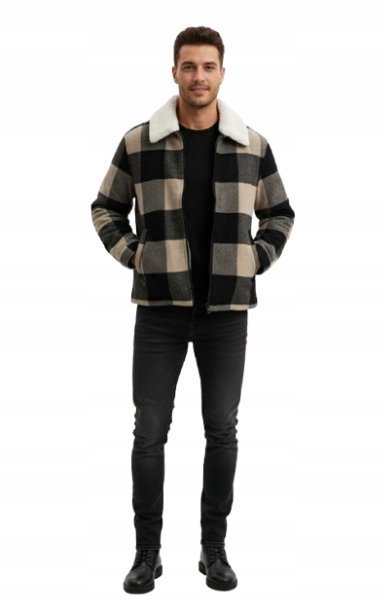 Only & Sons Kurtka Męska Wielokolorowa W Kratę Z Wełną S K2B