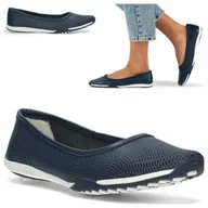 Półbuty damskie - Baleriny Damskie SKÓRZANE FILIPPO Wiosna granat sportowe Półbuty Wsuwane 37 - miniaturka - grafika 1