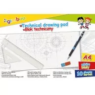 Szkolne artykuły papiernicze - GIMBOO Blok techniczny A3 10 kart 150gsm biały - miniaturka - grafika 1