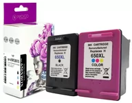 Tusze zamienniki - INKDIGO Tusze 650XL zgodny zestaw do HP Deskjet 1515 1518 2515 2520 2540 Czarny + Kolor 20ml/18ml - miniaturka - grafika 1
