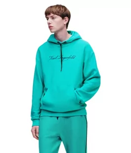 KARL LAGERFELD Męska bluza z kapturem Hotel Karl Hoodie See, Sea Green, M, morska zieleń, M - Bluzy męskie - miniaturka - grafika 1