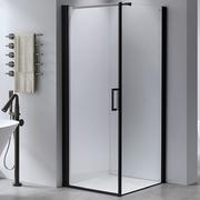 Kabiny prysznicowe - Kabina prysznicowa czarna 90x90 kwadratowa drzwi uchylne BS04B - miniaturka - grafika 1