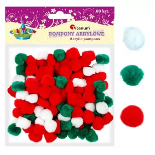 Pompony akrylowe 2,5cm 80szt - Dekoracje domu - miniaturka - grafika 1