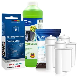 Zestaw Bosch, Filtr Aqualogis AL-Inte 3szt, Siemens Tabletki TZ80001, Aqualogis Verde 750ml - Akcesoria i części do ekspresów do kawy - miniaturka - grafika 1