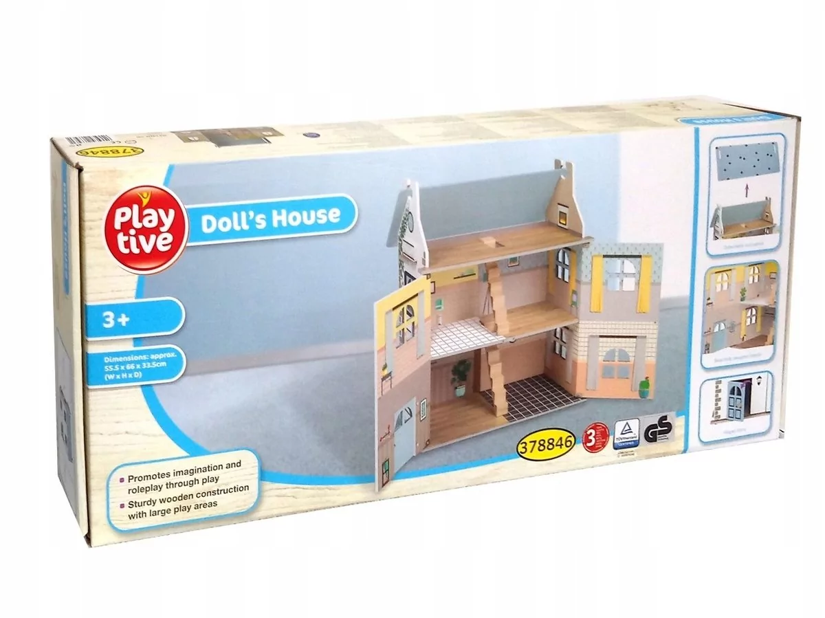 PLAYTIVE PLAYTIVE Drewniany domek dla lalek 1 sztuka 4055334263931