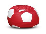 Fotele i pufy dla dzieci - Pufa piłka XL worek czerwono-biała - miniaturka - grafika 1