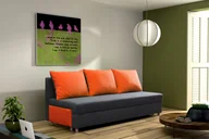 Sofy i kanapy - Platan sofa rozkładana POLA, z funkcją spania, sofa tapicerowana, kolor: antracyt+pomarańczowy - miniaturka - grafika 1