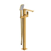 Baterie wannowe i prysznicowe - Bateria wannowa wolnostojąca złota połysk Dust KFA Armatura - miniaturka - grafika 1