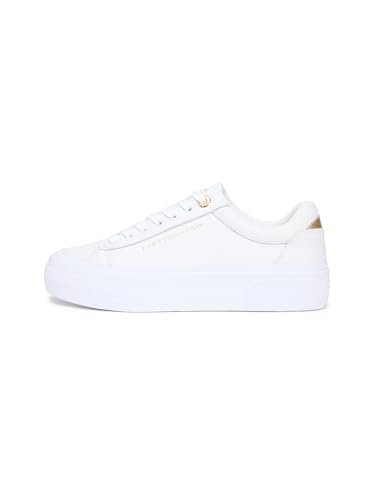Tommy Hilfiger Damskie tenisówki TH Platform Tumbled LTR FW0FW09018 Low Top, białe (białe), 42, biały, 42 EU